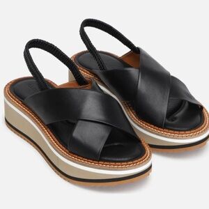 Clergie Women's Freedom Criss-Cross Platform Slingback Sandals